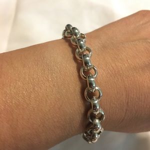 925 Italy stamped silver chain bracelet